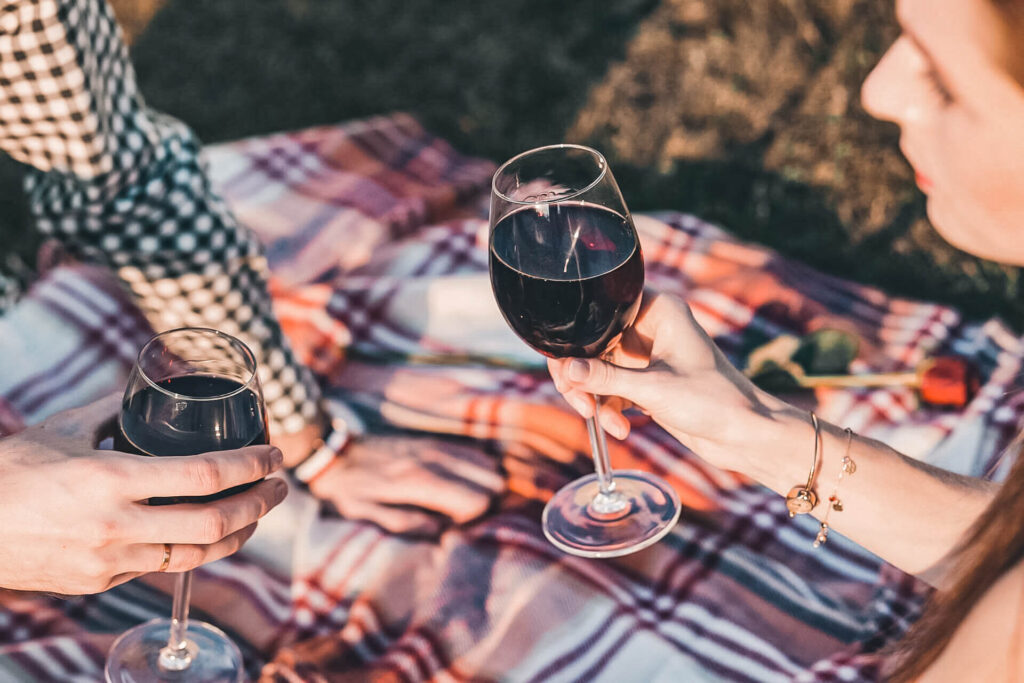 Picknick mit Wein